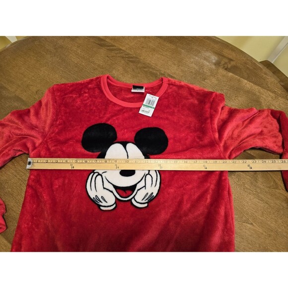 NEW Disney Winking Mickey Plush Sweatshirt Red Size Large NWT From Macys - Picture 9 of 14